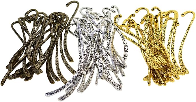 Esquirla 60pcs Retro Metal Bookmark Beading Vintage Bookmark Student Gifts
