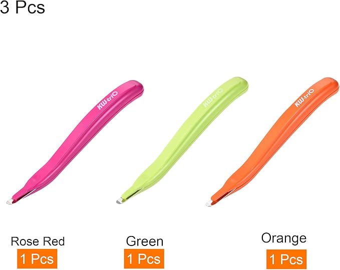 MECCANIXITY Staple Remover Tools, Magnetic Staplers Puller for Office Home Desktop Accessory, Green Orange Rose Red Pack of 3