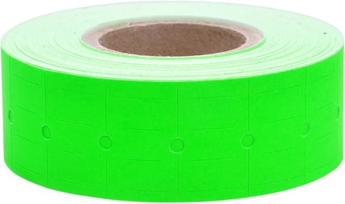 Fluorescent Green Labels to fit Towa® GS Series/Halmark/Century Price Guns 16 Pack (Free Ink roll Included)