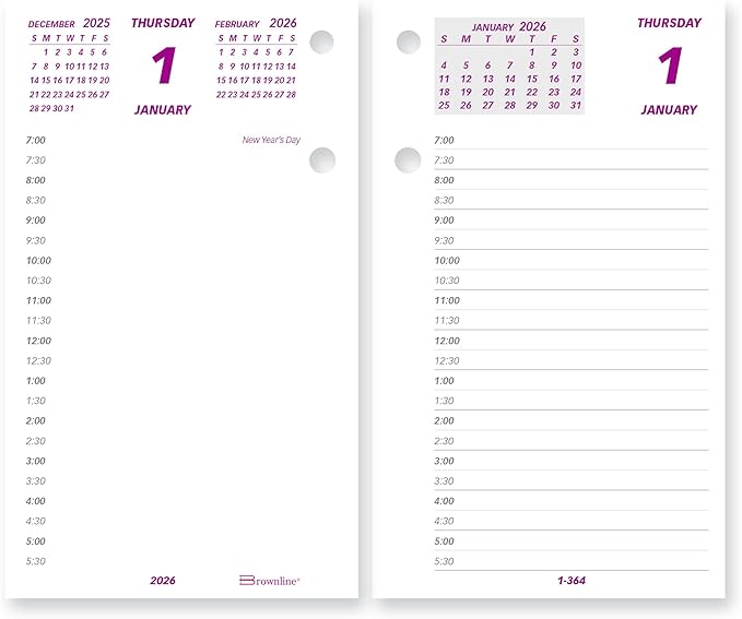 Brownline® 2026 Daily Desk Calendar Refill, 12 Months, January to December, 6" x 3.5" (C2R-26)