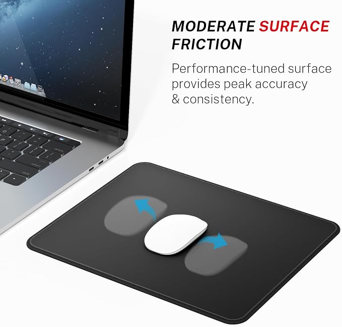 MROCO Essential Gaming Mouse Pad, 50% Expanded Size, 14 x 11 in, Black | Extended Size, Anti-Fray Stitched Edges, Premium Textured Surface, Non-Slip Rubber Base, Water & Stain Resistant Protection
