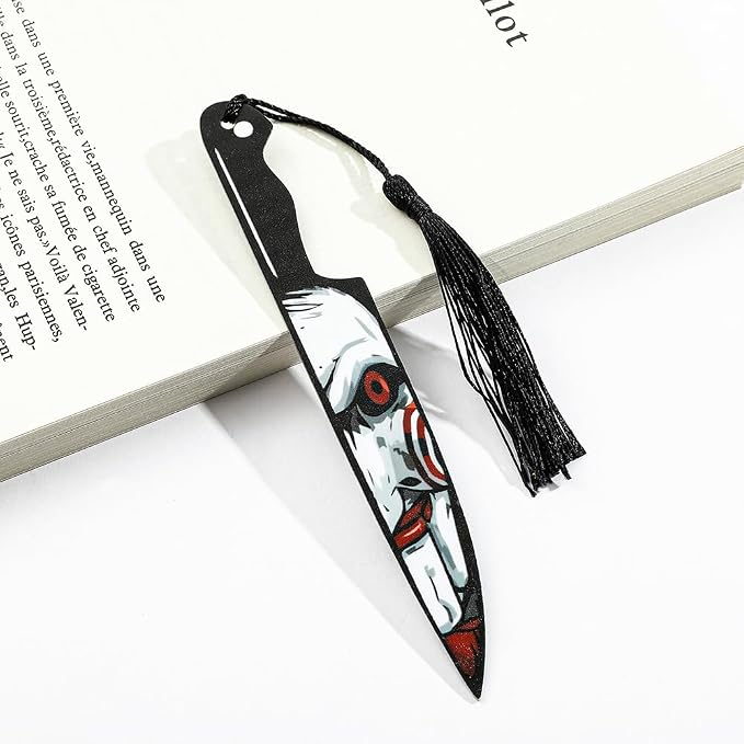 3Pcs Horror Movie Series Bookmarks, Featured Characters Halloween Themed Dagger Acrylic Bookmarks for Book Fans, Writers, Scholars, Bookworms, Friends (3Pcs Dagger Mask)