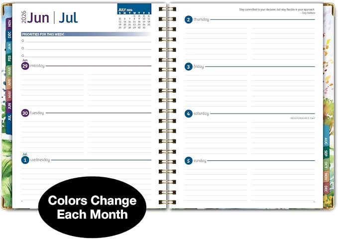 HARDCOVER 2026 Planner, 8.5"x11": 14 Months (November 2025 - December 2026), Daily Weekly Monthly Planner, Yearly Agenda, Bookmark, Pocket Folder and Sticky Note Set (Tree Seasons)