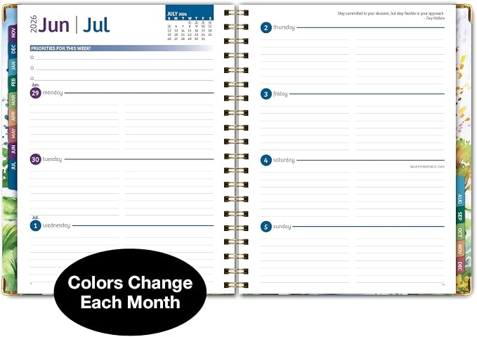 HARDCOVER 2026 Planner, 8.5"x11": 14 Months (November 2025 - December 2026), Daily Weekly Monthly Planner, Yearly Agenda, Bookmark, Pocket Folder and Sticky Note Set (Tree Seasons)