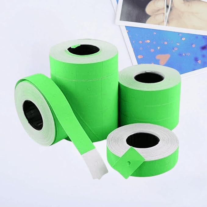 10 Rolls Labels Paper Suitable for MX-6600, MX-6602, YH-689 Price tag 2-line Marking Gun Pricemarker Labels (Without Gun (Green)