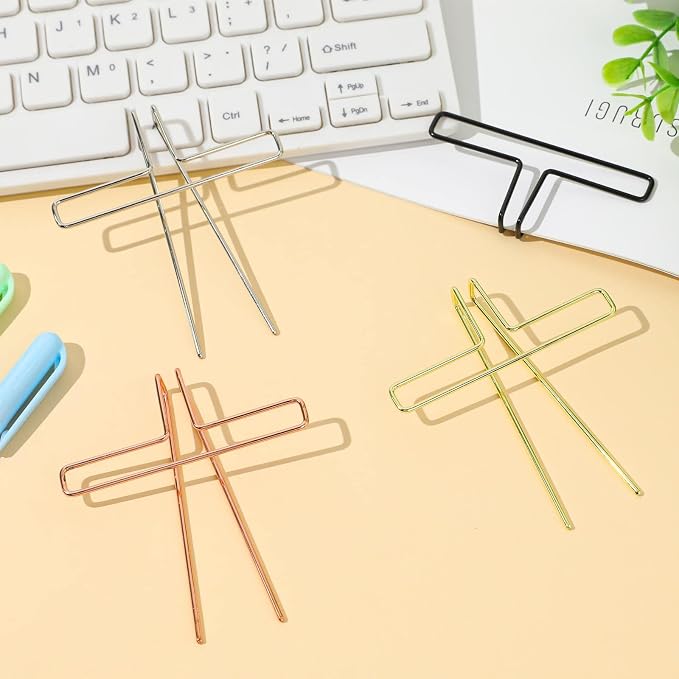 Book Clips to Hold Book Open, 4 Packs Book Holders for Reading Hands Free Metal Music Book Page Holder Portable Book Opener Holder Clips for Women Girls Student Teacher Book Lovers Reading Accessories