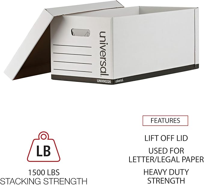 Universal One Automatic File Box, 12 x 15 x 10" (95225)