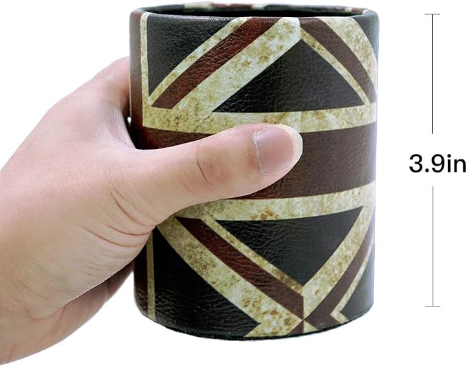 DreamsEden Vintage Pen Pencil Holder Cup Retro Pattern Desk Organizer for Home Office Bedroom (Union Jack Flag Round)