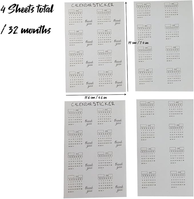 Monthly Tabs Calendar Stickers for Yearly Planner for Journal Dividers, Plan for School Year, Agendas and Organizers, Office Supplies (Style1-32Months)