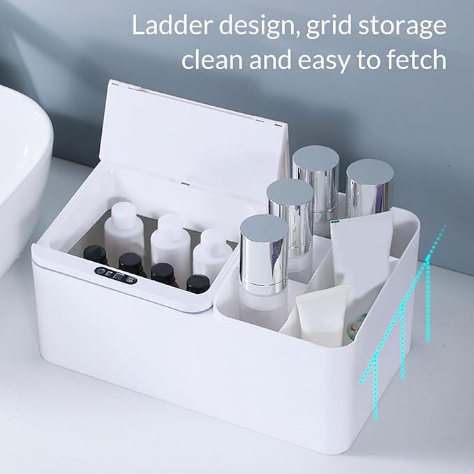 Smart Sensor Desktop Storage Box, Electric Desktop Organizer, Pencil Pen Holder Makeup Brushes Organizer with Touchless Motion Sensor for Office Supplies, Vanity Table, Home