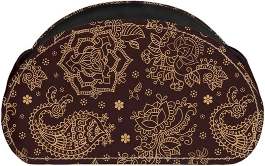 Brown Paisley Pattern Remote Control Holder with 5 Compartments, Office Desk Organizers TV Stand Decor/Nightstand Accessory Remote Caddy,Storage for Cosmetic Brushs/Pens