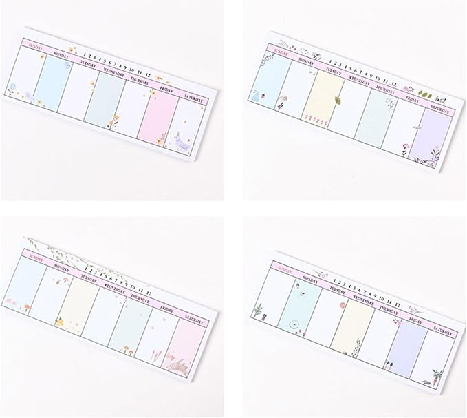 Quality Long Planner Notebook Weekly Planner Pads Random Patterns for Family Notepad & Calendar Organizers Weekly Planner
