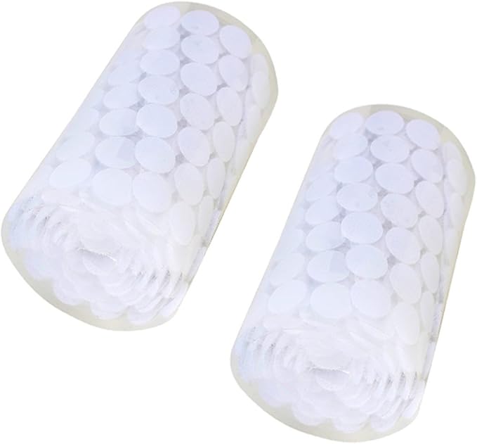 1000pcs 3/4" Diameter Sticky Back Dots Hook & Loop Adhesive Tapes White