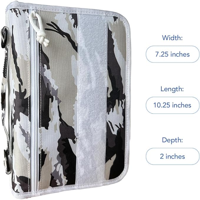 Tactical Bible Case For Men, Bible Cover For Men, Gift For Women, Bible Book Cover, Bible Cover Case With Patches, Great Christian Gift for Friends and Family (Arctic)