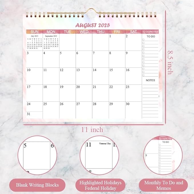 Calendar 2026 - Wall Calendar Runs from Jan 2026 to Dec 2026-12 Monthly Calendar with Thick Paper for Planning and Organizing for Home or Office, Calender Planner, 8.5 x 11 In 2026 Calendars