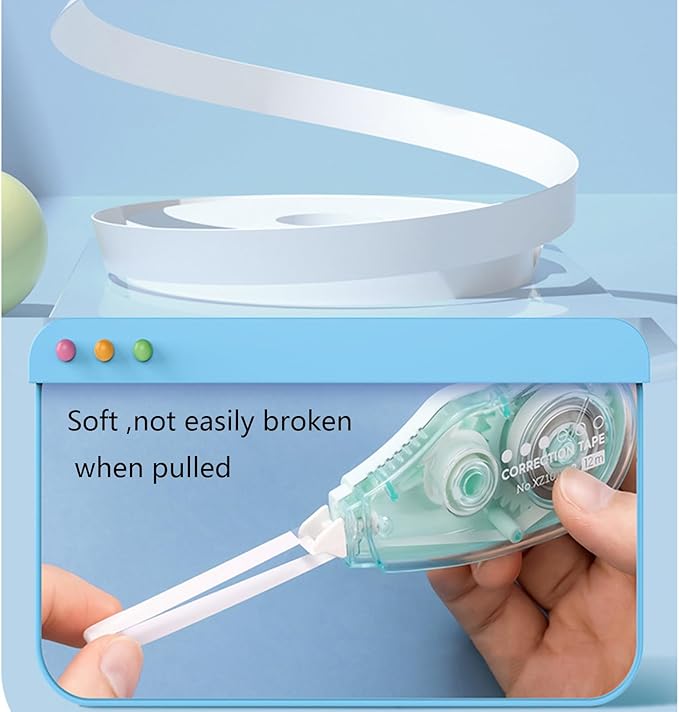 5/6Pcs Corrective Tape Roller 5mm Quick Drying for Journaling School Supplies White Out Correction and Double Sided Roller