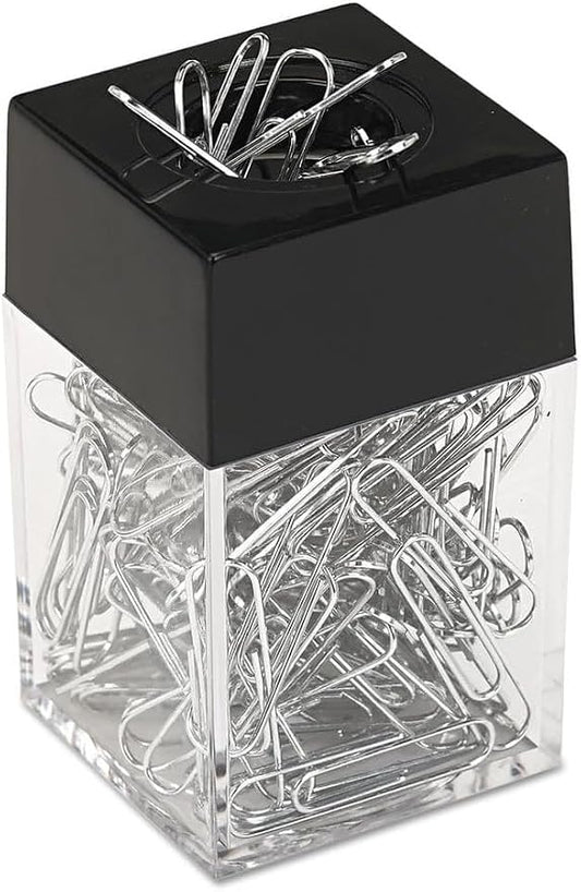 Black Magnetic Paper Clip Dispenser Holder Paperclip Dispenser for Desk, School, Office, Desk Supplies Holders and Dispensers Desk Accessories and Workspace Organizers Office and School Supplies
