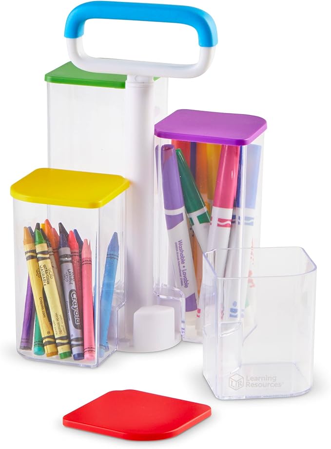 Learning Resources Create-a-Space See-Thru Storage Caddy , 9 Pieces, Classroom Organization, School Supplies Organizer