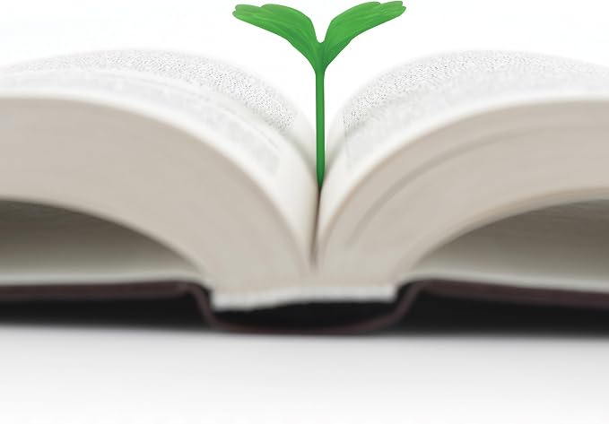 Genuine Fred Lucky Sprout Clover Bookmarks, Set of Four, Green, Thin Flexible Silicone, Fun Gift for Book Lovers, St. Patrick's Day, Teachers, and Gardeners