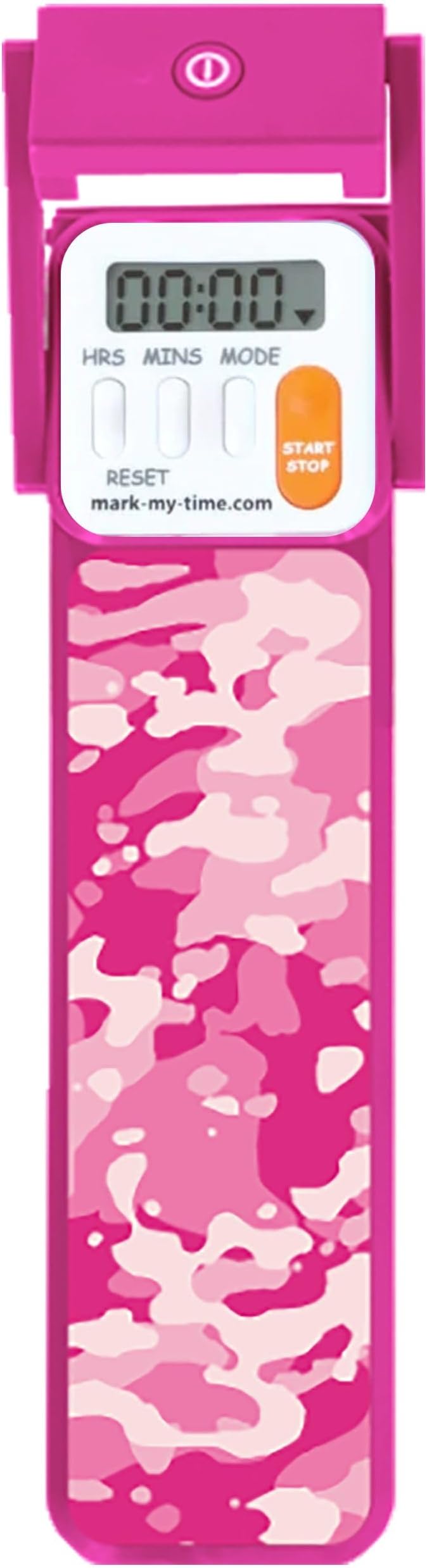 Mark-My-Time Digital Bookmark and LED Book Light - Timer and Bookmark for Kids with LED Book Light, Cool Bookmarks and Reading Incentives, Christmas Gift & Stocking Stuffer - Pink Camo