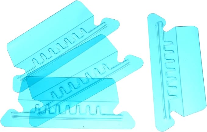 50PCS 2 Inch Blue PVC Hanging File Folder Tabs with Paper Insert Office Product Interior Folder Indexing Tool