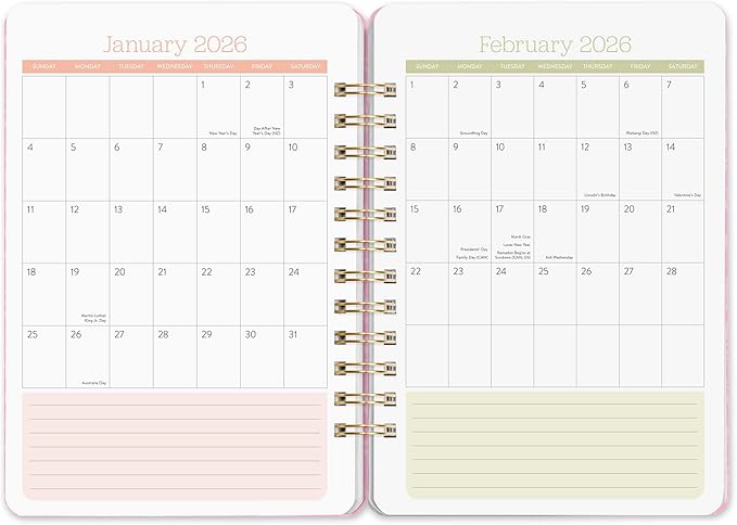 Orange Circle Studio Academic Planner 2026, Bella Flora, Do It All Planners, 17-Month Wire-O Bound Planner for School or Work, Dotted Grid Week-Per-Spread View, To-Do Lists, Budget & Goal Trackers