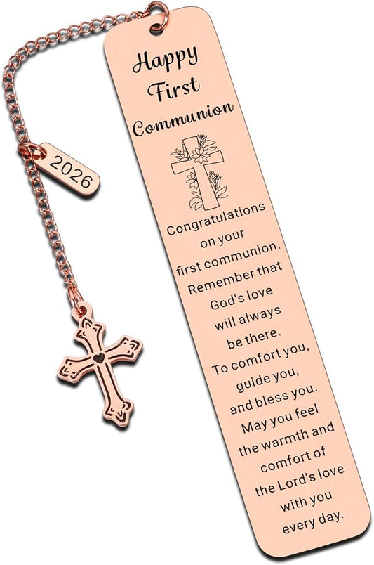 First Communion Gifts for Girls First Communion Gifts for Boys Women Men 1st Holy Communion Bookmark Baptism Confirmation Gifts for Teen Christian Religious Easter Gifts for Kid Easter Basket Stuffers