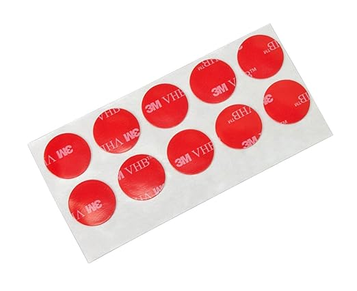 3M VHB Heavy Duty Mounting Tape 4910, Clear, 3/4" Diameter Circles, 5/Pack, Double-Sided, Permanent, High Strength, Long-Term Durability