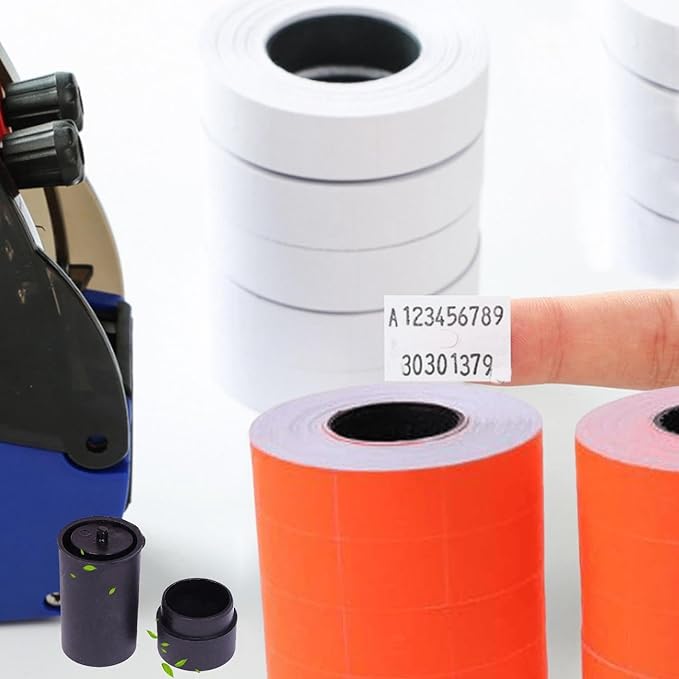 MX-6600 Price Labels | 2 Line White Blank Price and Date Gun Labels with 3 Ink Rolls | 30 Rolls / 15000 Fits MX-6600,MX-6602, YH-689 Guns (Without Gun)