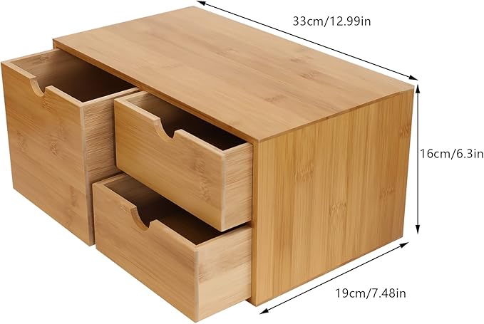 Gdrasuya10 Office Storage Supplies Table Organizer For Desk,Holder Desk Organizer Box With 3 Drawers Makeup Stationery Holder