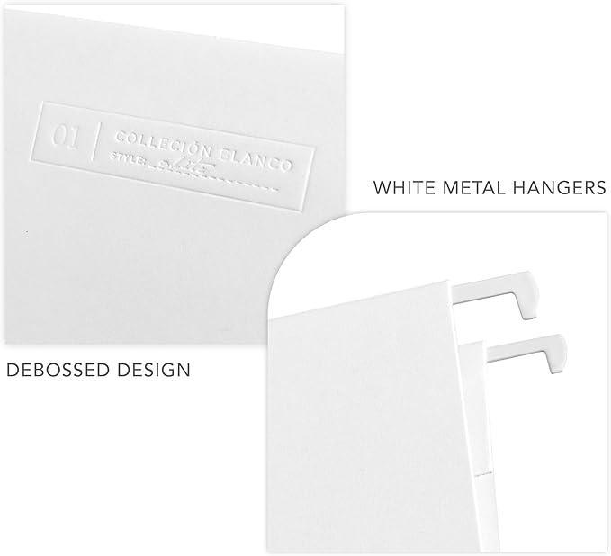 russell+hazel White Hanging File Folders, 10 Count, 11.75" x 9.3