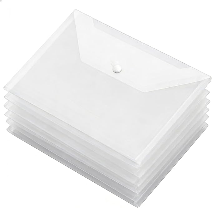 Clear Document Folder, Plastic File Folders, Paper Sleeves Protector Resume File for Home Work Office School Organization, Letter Size/A4 Size, White (1 Pack)