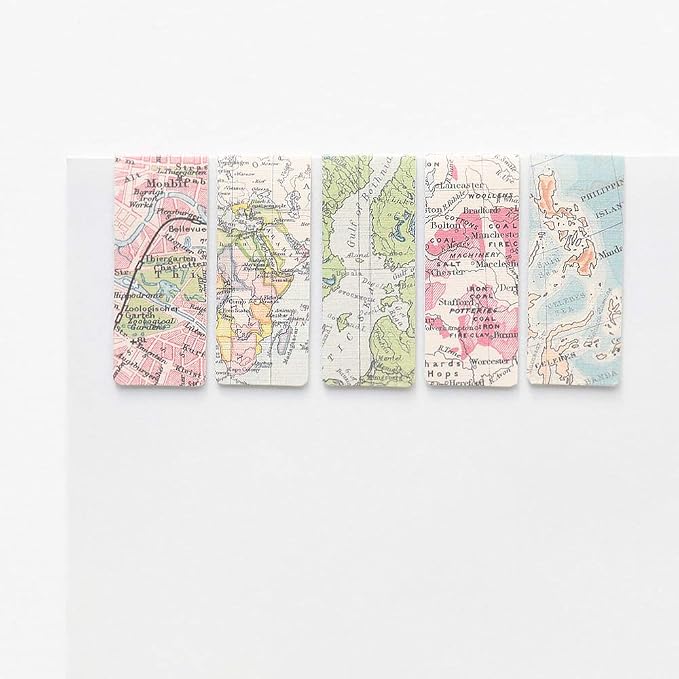 Monolike Magnetic Bookmarks Vintage Maps, Set of 5