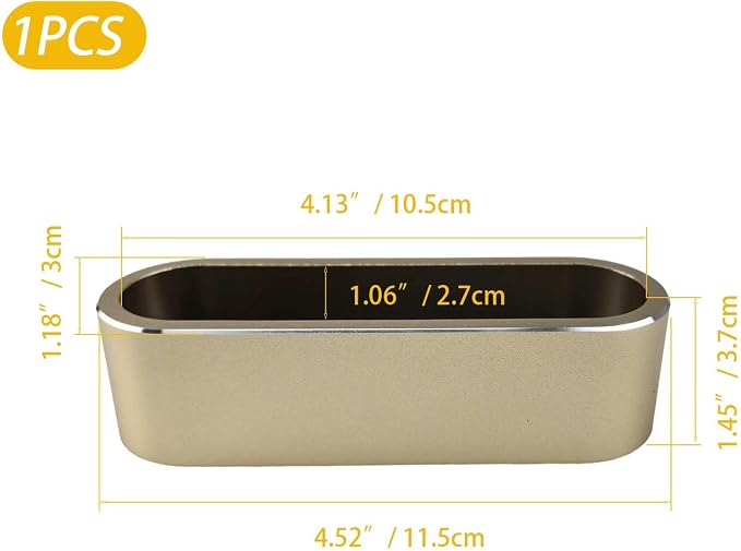 Business Card Holder for Desk, 1 Pack Aluminum Alloy Name Card Display Organizer with Anti-Slip Base, Heavy Duty Desktop Stand for Office, Champagne Gold (Champagne Gold)