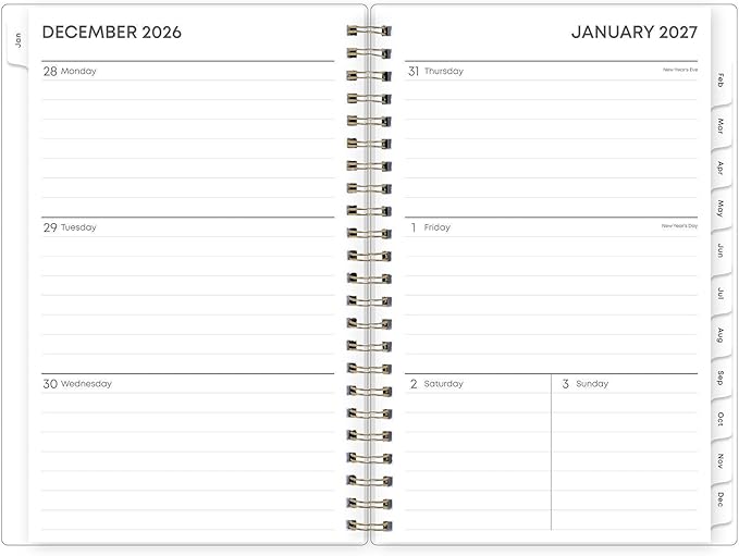Blue Sky 2027 Weekly and Monthly Planner Calendar, January 2027 - December 2027, 5" x 8", Flexible Frosted Cover, Laminated Tabs, Durable Twin Wire Binding, Laurel