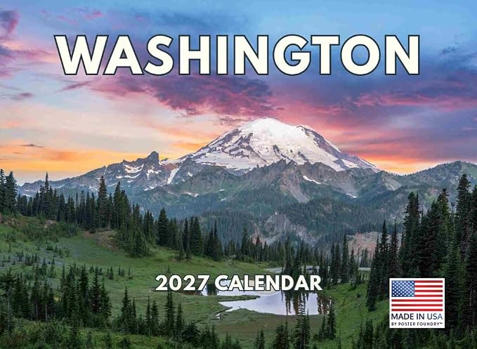 Washington State Calendar 2027 Monthly Wall Calender 12 Month