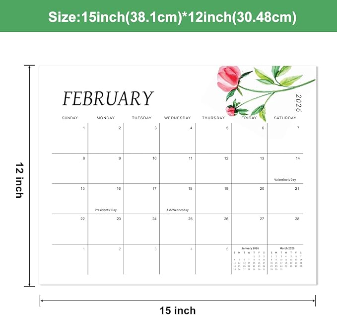 Magnetic Refrigerator Calendar (January 2026 to June 2027) | 18-Month Fridge Calendar for Home & Office Planning, 15"x12" (White-1, 12 * 15)