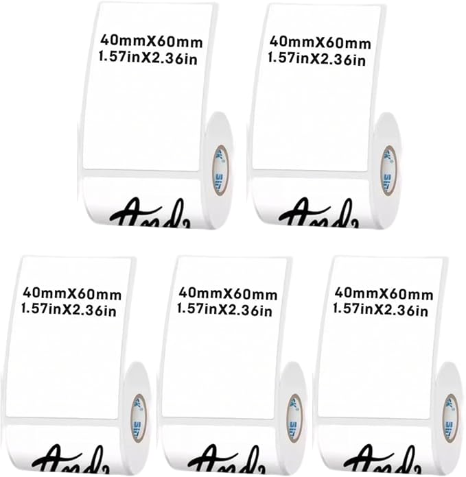 White Thermal Labels Compatible with Phomemo, Marklife for Barcode, Price Tags, Shipping & Logo Design (5, 1.57" x2.36" 130pcs/Roll)
