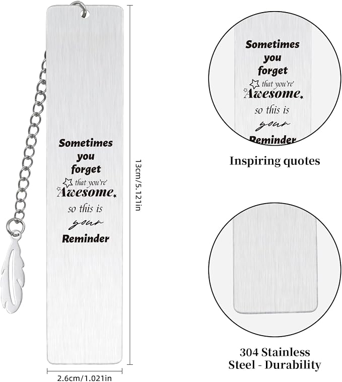 Inspirational Metal Bookmark with Pen & Gift Box – Perfect for Christmas Gifts, Employee Appreciation Gift, Appreciation Gifts for Coworkers, Team, Teachers, Nurse, Volunteer, Leaving Present