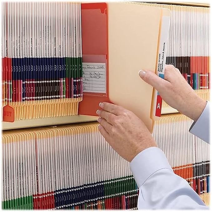 Smead End Tab Fastener File Folder, Shelf-Master® Reinforced Straight-Cut Tab, 1 Fastener, Letter Size, Manila, 50 Count