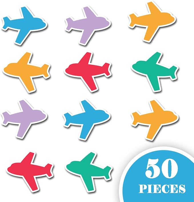 50PCS Colors Paper Airplane Bulletin Board Cutouts for Classroom Bulletin Board Crafting & Decorations(5 * 5Inch)