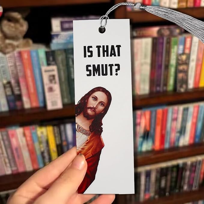 Peeking Jesus is that Smut? Bookmark (Thick 1 Piece Black)
