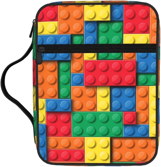 Block Funny Game Colorful Bible Cover Case Carrying Book Protector Case Bible Study Supplies Accessories Holder Case Christian Gift for Women Men
