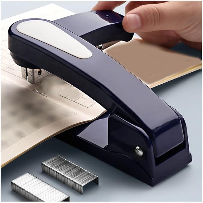 Desk Stapler Desktop Stapler Student Supplies Labor-Saving Multi-Function Gift Box of Staples Blue Suitable for Office Document Binding School Supplies (Color : Blue)