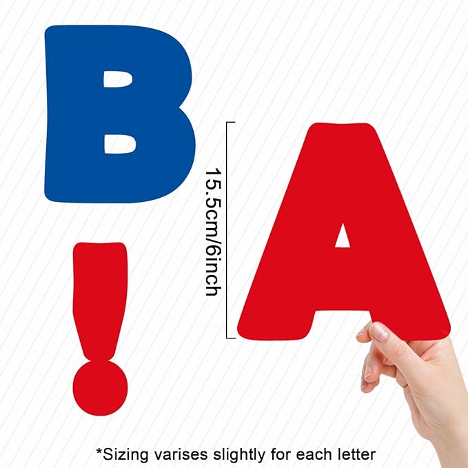 150 PCS Large 6" Bulletin Board Letters Set, 4th of July Classroom Alphabet Cutout Letter for Memorial Day Bulletin Board Display Home School, A Great Helper to Inspire Students' Learning Interest