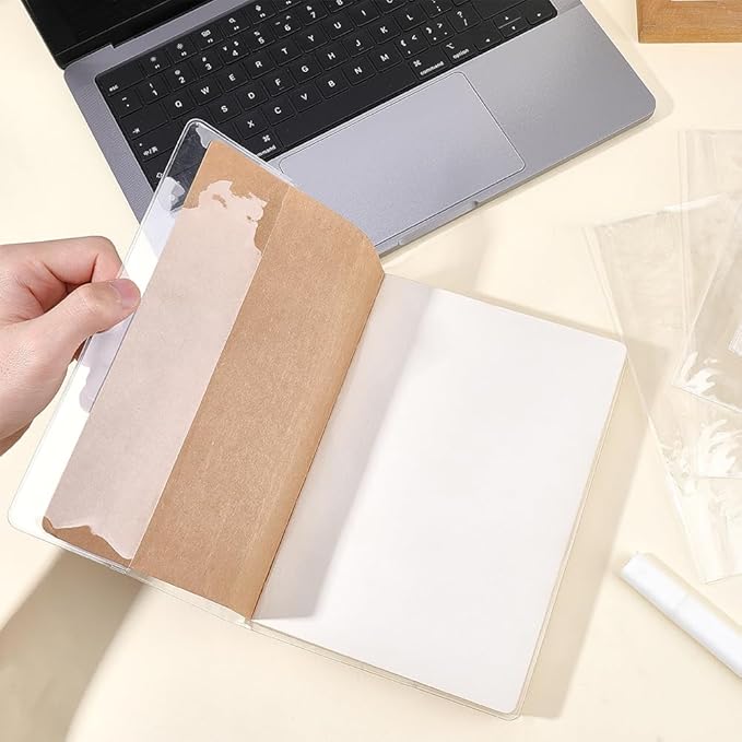 CRASPIRE 5 Pack A5 Clear Cover Transparent Planner Notebook Sleeve 8.7x12.7 Inch Plastic Journal Book PVC Waterproof Rectangle Protector Bag Pouches for Office Textbook Paperback Hardcover Book Lovers