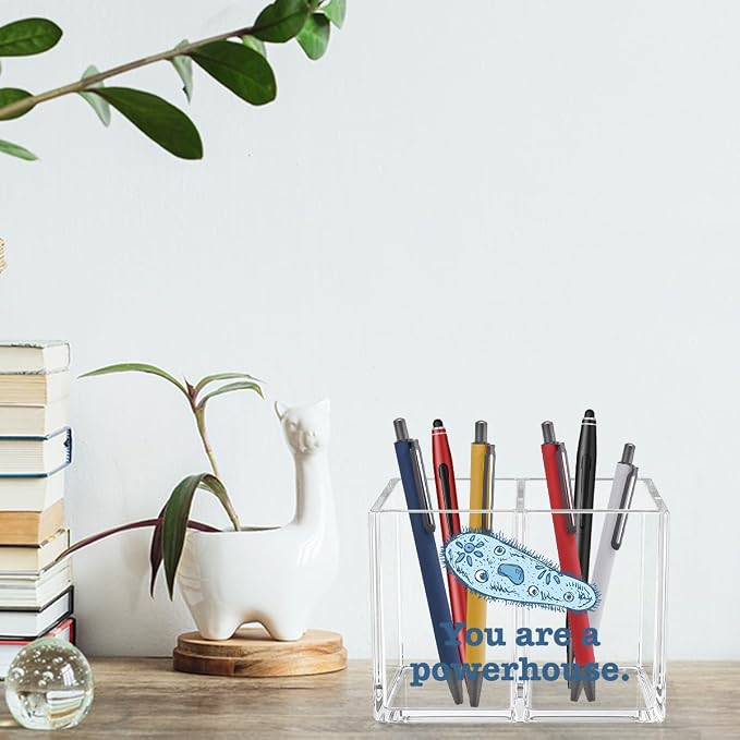 Funny Biology Acrylic Cosmetic Pencil Pen Holder Funny You Are a Powerhouse Pen Holder Cup Teacher Gifts for Men Women Biology Teacher Decor for Office Desk Accessories