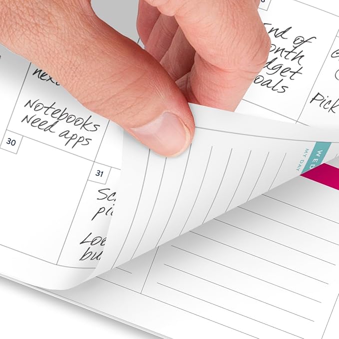 AT-A-GLANCE Planner 2025-2026 Academic, Simplified by Emily Ley, Weekly & Monthly, 5-1/2" x 8-1/2", Small, Monthly Tabs, Flexible Cover, Happy Stripe (EL37-200A)