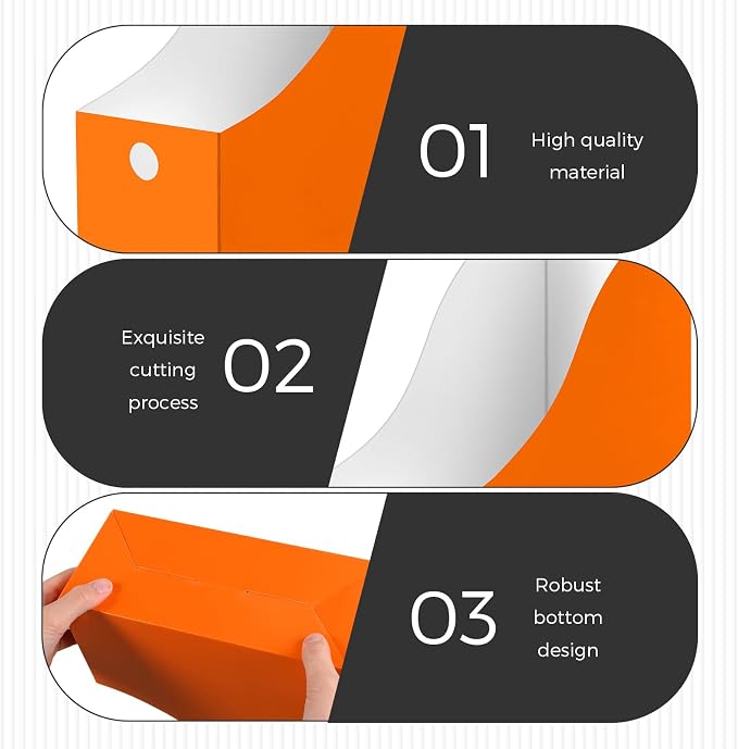 Jutom 48 Sets Magazine File Holders Foldable Cardboard Magazine Holder with White Label Stickers Desktop File Storage Box for Office Home Classroom Desk Document Organization (Yellow)