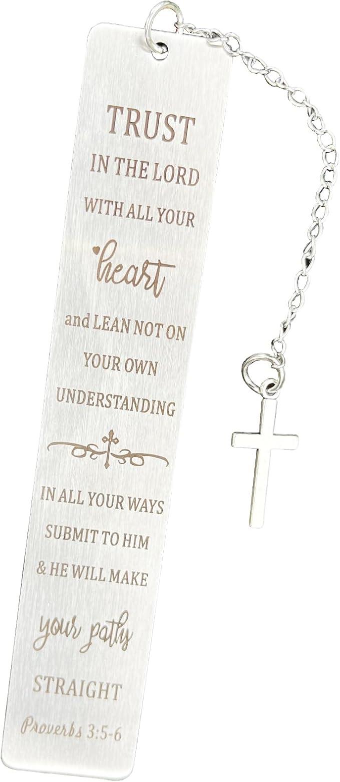 Bible Bookmarks Book Markers, Metal Christian Bookmark Gift Accessories (Trust in the Lord)